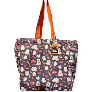 Halloween Themed Tote Bag with Orange Handles